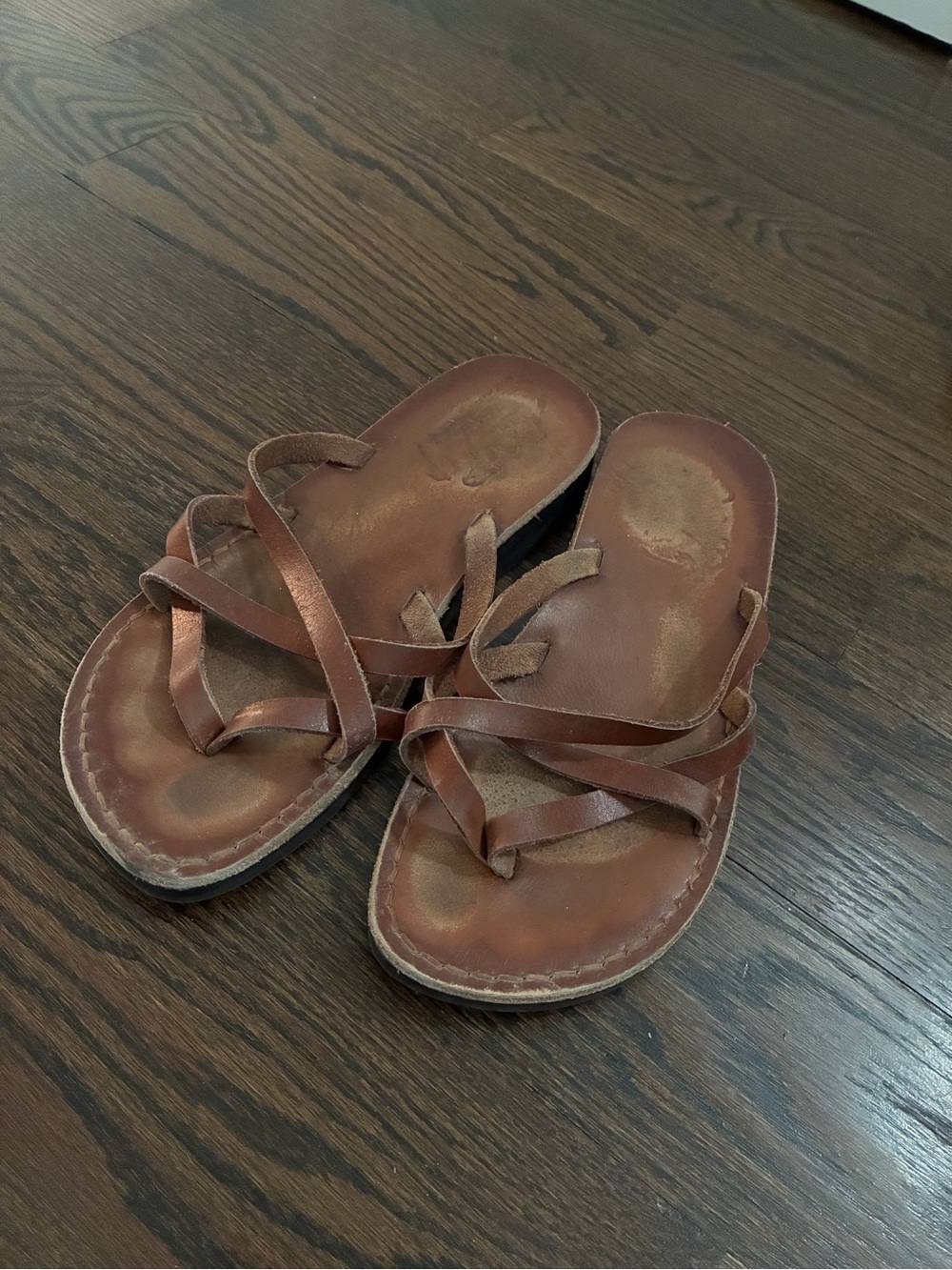 Brown Leather Strappy Women's Sandals
